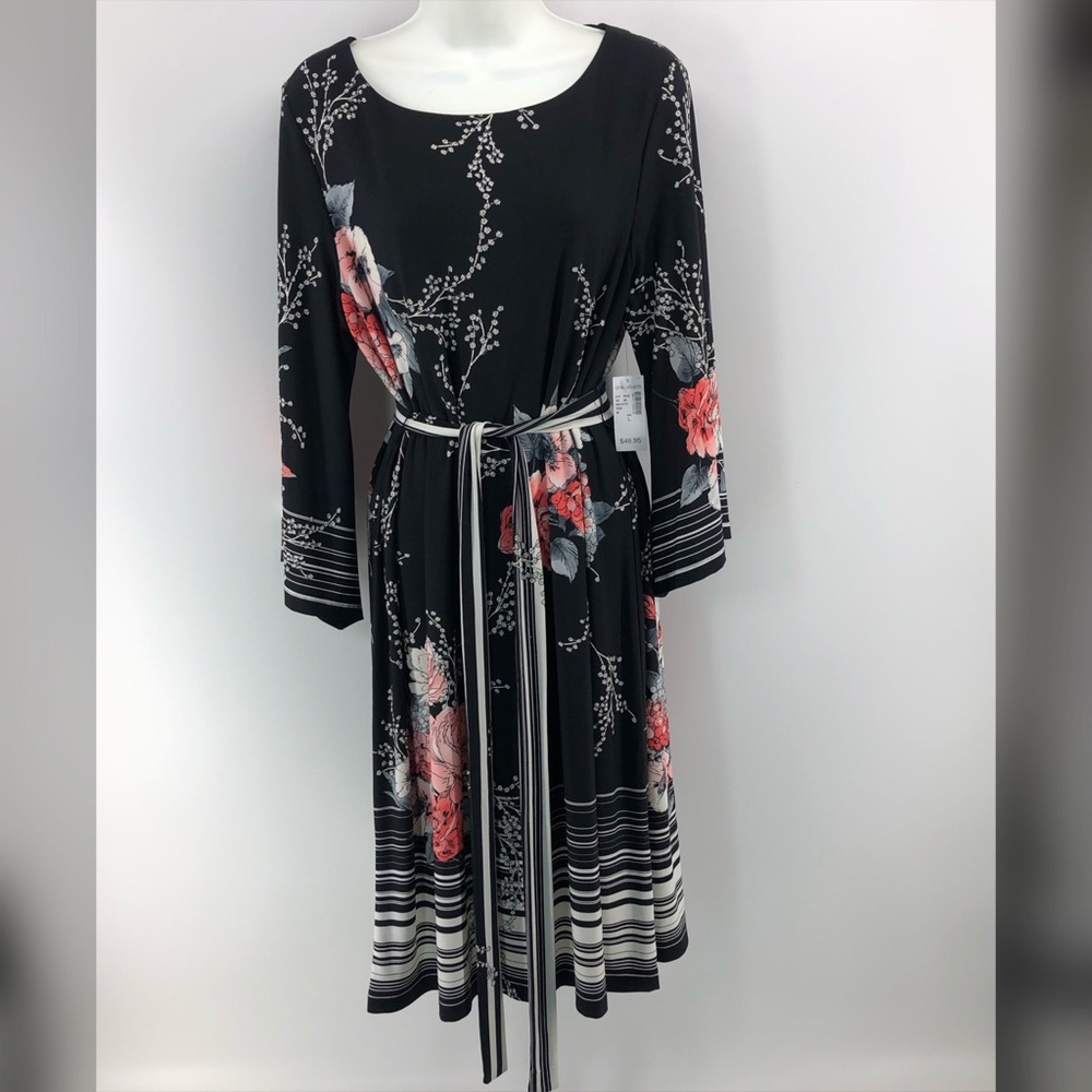 Dress Barn Roz & Ali midi wrap tie dress size L - Picture 4 of 8